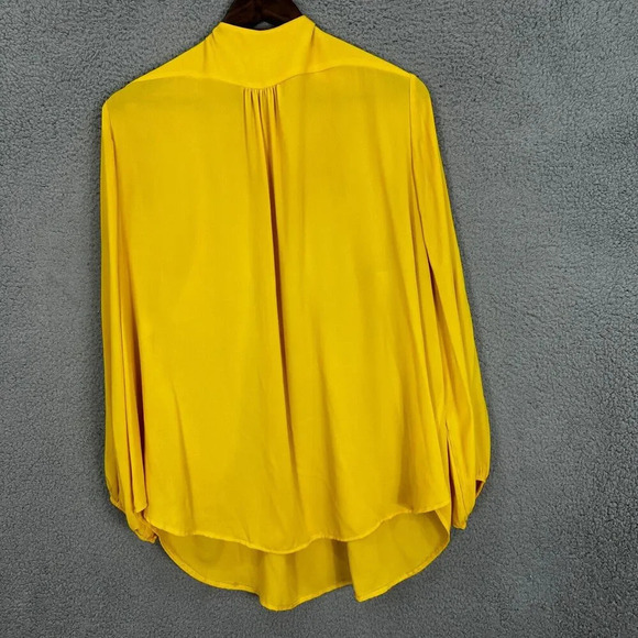 Carmen Marc Valvo Top Womens 3X Yellow 1/2 Zipper Accent Flowy Feminine Boho - Picture 6 of 6